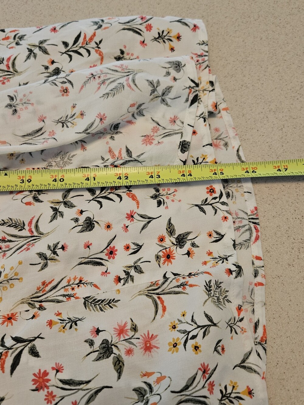 Old Navy SZ L NWT Floral Prairie Midi Dress Puff Sleeve Shirred Back Front Slit - Picture 10 of 11